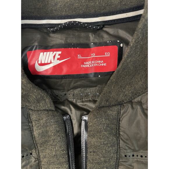 Nike Wmn's Tech Fleece Aeroloft Bomber Jacket Olive Sz XL - Picture 4 of 8